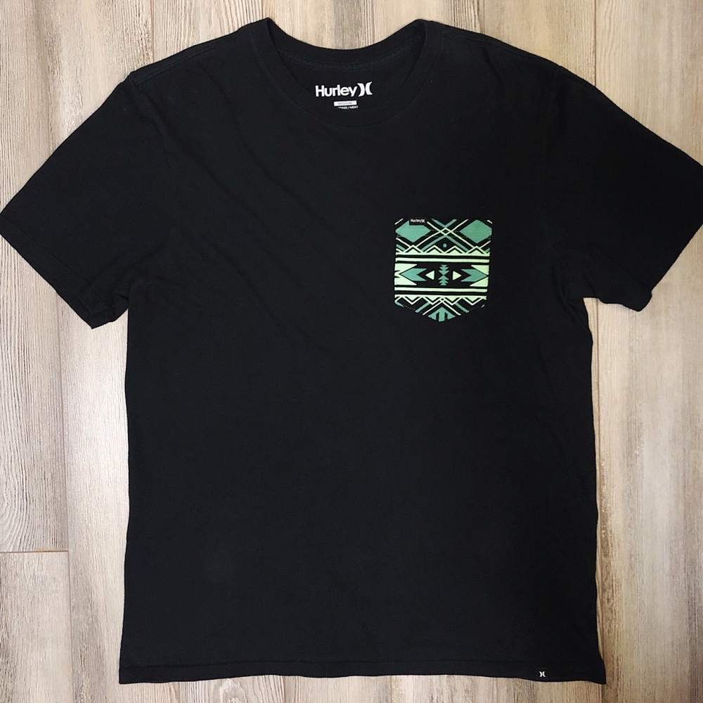 Hurley Black Tee With Front Pocket